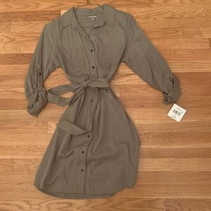 Green Button up Dress